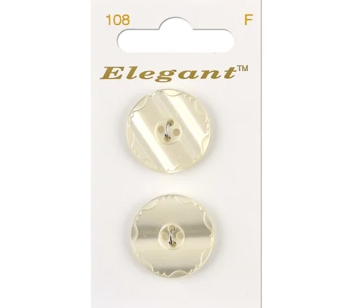 Пуговицы, Elegant, арт. 108 E, 4 отв., 22 мм, пластик, 2 шт.