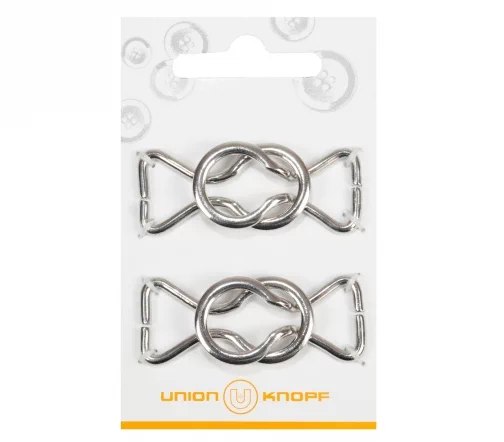 Пряжки-застежки, Union Knopf, 15 мм, металл, цвет серебро, 2 шт., 79088