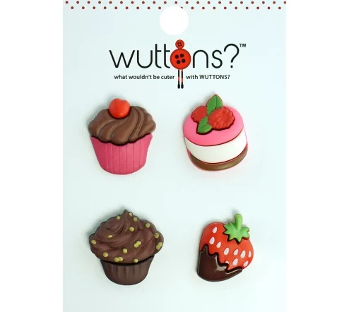 Пуговицы декоративные, Wuttons "Десерты", арт 5746, на ножке, нейлон, 4 шт