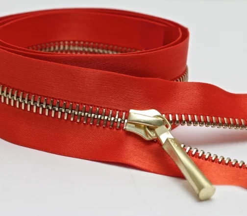Молния RiRi атласная, металл, неразъём, 6мм 18 см, подвеска Spin, цепь GO, цвет 9432, ярко-оранжевый