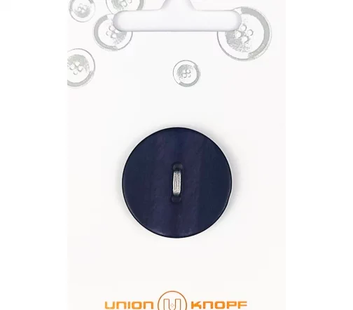 Пуговица, Union Knopf, 2 отв., пластик, цв. синий, 28 мм, 83018