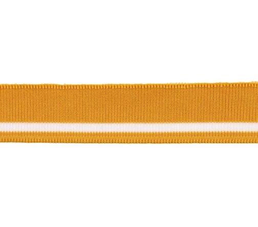 Подвяз трикотажный с полосками, 3см*1м, арт. 3AR1174-3, горчичный/белый