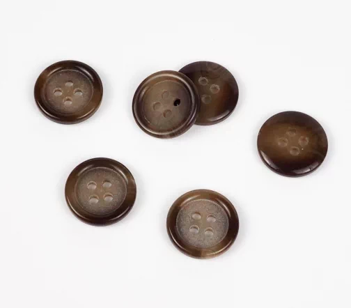 Пуговицы, Union Knopf, 4 отв., пластик, цвет коричневый, 15 мм