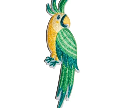 Термоаппликация HKM "Зелено-желтый попугай", 2,5х8,4см, арт. 38493