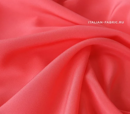 Крепдешин однотонный, цвет коралловый, 00908-10
