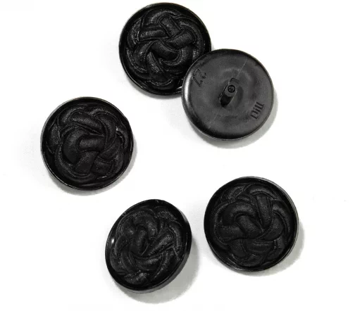 Пуговица DILL "Плетёнка", на ножке, пластик, цвет черный, 23 мм