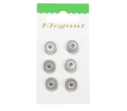 Пуговицы Disboton, 11 мм, на металл.ножке, пластик, 6 шт., серый/золотой