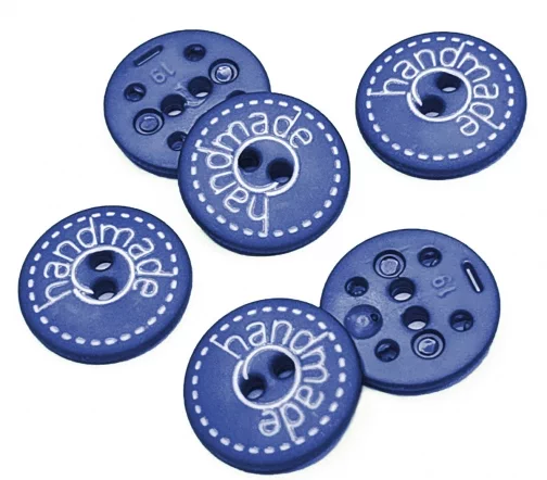 Пуговица DILL "Handmade", 2 отв., пластик, цвет синий, 18 мм