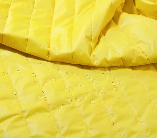 Мембранная курточная стеганая ткань на синтепоне Moncler, цвет желтый/фиолет, 6112211