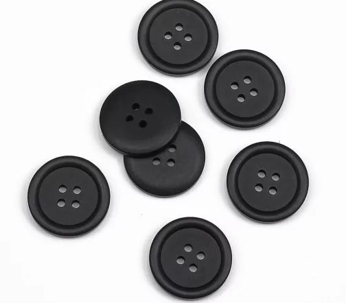 Пуговица, Union Knopf, 4 отв., пластик, цвет черный, 25 мм