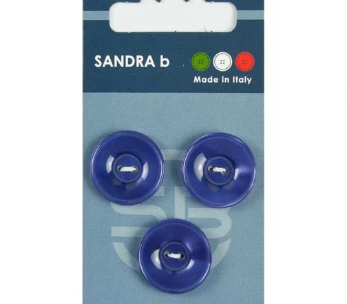 Пуговицы Sandra, 20,5 мм, 2 отв., пластик, 3 шт., фиолетовый, CARD069
