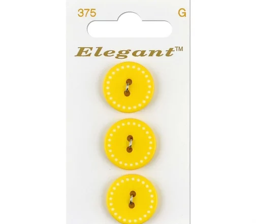 Пуговицы, Elegant, арт. 375 E, 2 отв., 19 мм, пластик, 3 шт.
