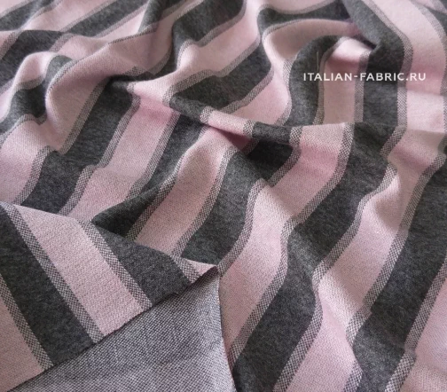 Джерси вискозное в розово-серые полосы, 00612