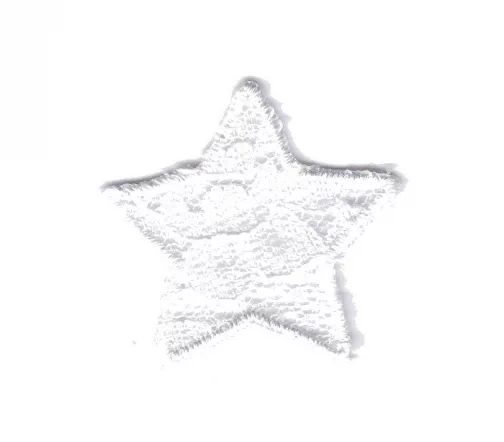 Термоаппликация "Звезда малая кружевная белая", 3,5 x 3,5 см, арт. 569524.A