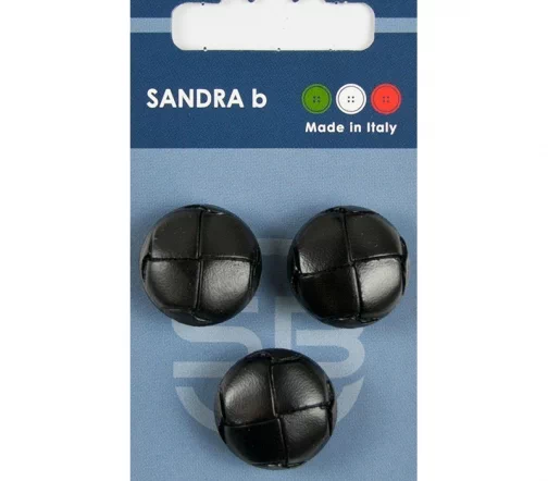 Пуговицы Sandra, на ножке, 20,5 мм, пластик, 3 шт., черный, CARD154