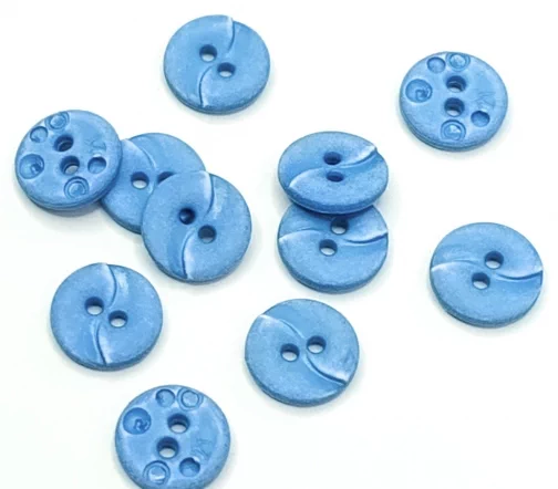 Пуговица DILL, 2 отв., пластик, цвет голубой, 13 мм