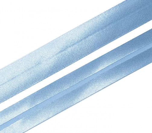 Косая бейка SAFISA атласная, 20 мм, п/э, цвет 004, светло-голубой