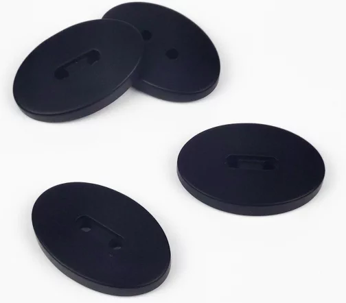 Пуговицы, Union Knopf, "Эллипс, с прорезью", матовые, 2 отв., пластик, цвет черный, 32 мм