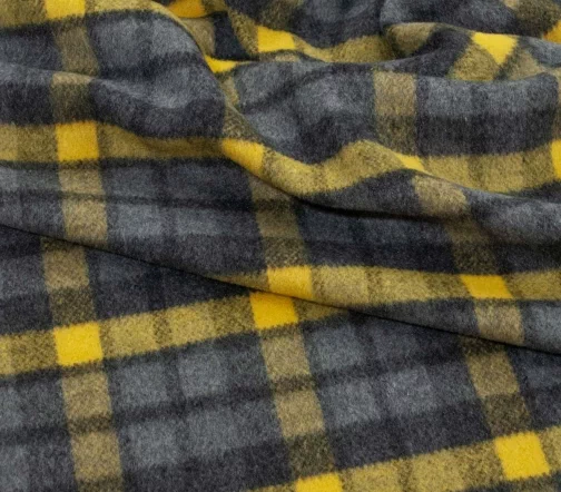 Шерсть костюмно-пальтовая в желтую/серую клетку, 1092224