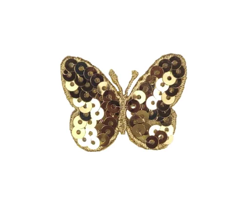 Термоаппликация Marbet "Бабочка с пайетками", 4,5 х 3,4 см, цвет золото, 565536.051