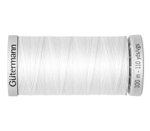 Нить Extra Strong суперкрепкая, 100м, 100% п/э, цвет 800 белый, Gutermann 724033