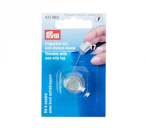 431863 Наперсток, цинк, хромовое покр., серебристый цв., 17 мм Prym