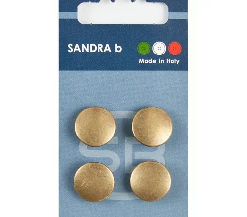 Пуговицы Sandra, на ножке, 15 мм, металл, 4 шт., медь, CARD218