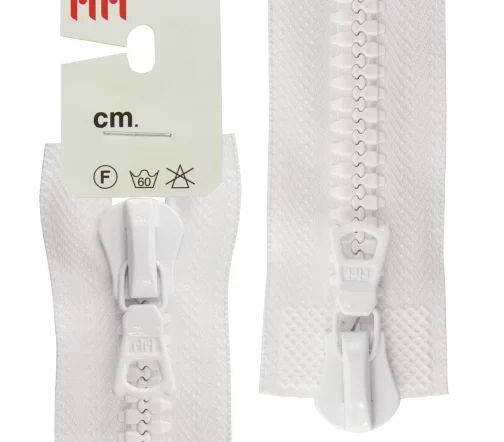 Молния Riri трактор разъёмная, 2 замка, 8мм, 85см, цвет 2101, белый