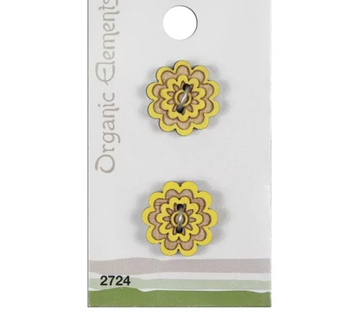 Пуговицы Organic Elements, 2 отв., 19 мм, дерево, 2 шт.