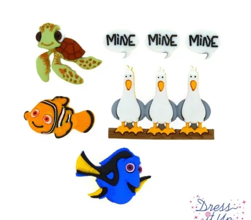 Декоративные пуговицы Dress It Up "В поисках Немо", 7 шт., 7723
