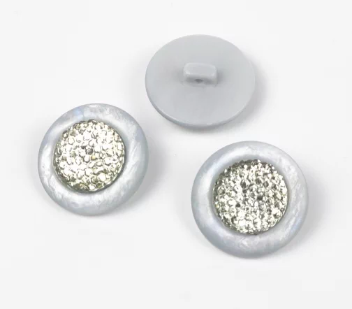 Пуговицы, Union Knopf, на ножке, пластик, цвет серый, 25 мм