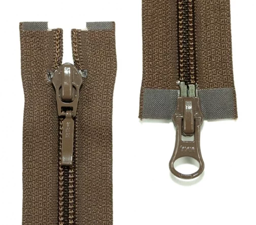 Молния YKK спираль разъёмная, 2 замка, 50см, 5мм, цвет 569, коричневый