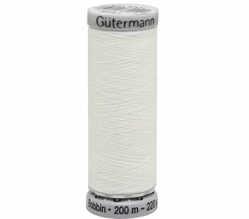Нить Sulky Bobbin нижняя для машинной вышивки, 200м, цвет 1001 белый, Gutermann 709824