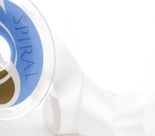 Лента атласная двусторонняя Safisa, 6,5 мм, цвет белый, 110-6,5мм-02