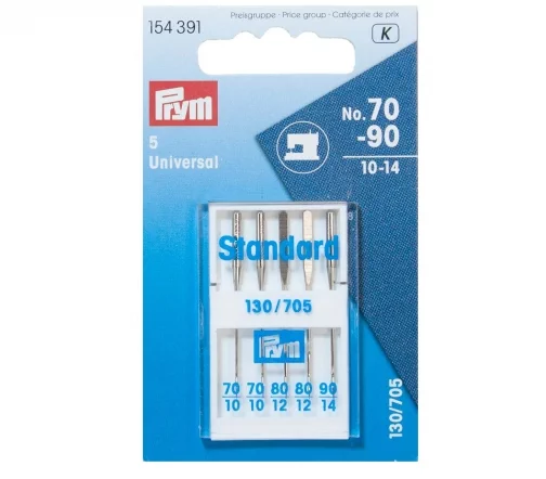 154391 Иглы для швейных машин универсальные № 70-90, 5 шт., Prym
