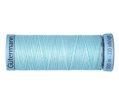 Нить Silk S303 для тонких швов, 100м, 100% шелк, цвет 195 голубой лед, Gutermann 744590