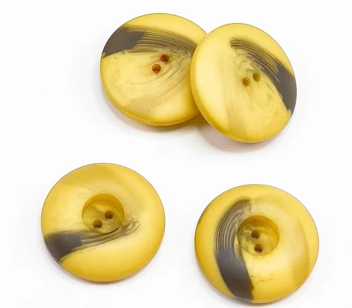 Пуговица DILL, 2 отв., пластик, цвет желтый/черный, 30 мм