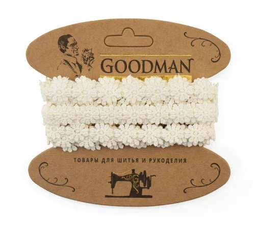 Кружево гипюр GOODMAN, ширина 18 мм, уп./4,5 м, цвет молочный, 4GB762.112