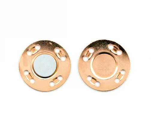 Кнопка пришивная, магнитная, металл, 20 мм, золото, ГДЖ13799-2