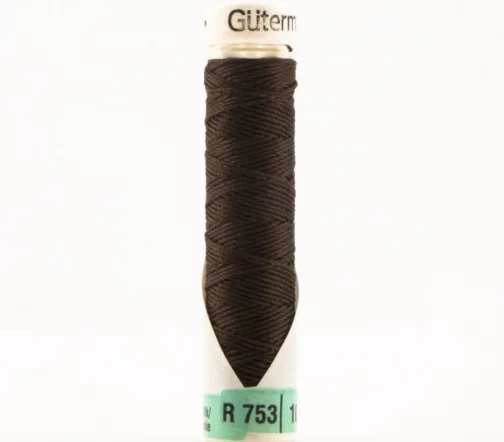 Нить Silk R 753 для фасонных швов, 10м, 100% шелк, цвет 697 светло-коричневый, Gutermann 703184