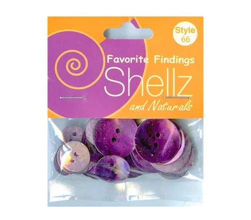 Набор пуговиц, серия Favorite Findings "Shellz & Naturals", перламутр, 2 отв., 32 шт., цв.сливовый