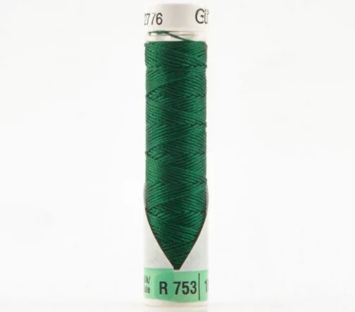 Нить Silk R 753 для фасонных швов, 10м, 100% шелк, цвет 238 малахит, Gutermann 703184