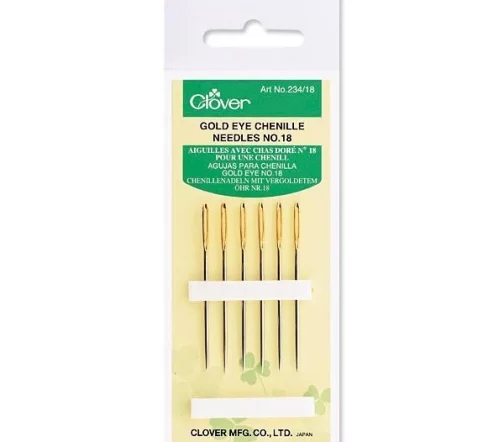234/24 Иглы шенильные с позолоченной головкой № 24, 6 шт., Clover