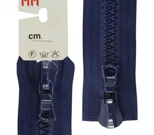 Молния Riri трактор разъёмная, 2 замка, 8мм, 80см, цвет 2626, кобальт синий