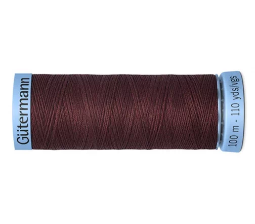 Нить Silk S303 для тонких швов, 100м, 100% шелк, цвет 370 т.бордовый, Gutermann 744590