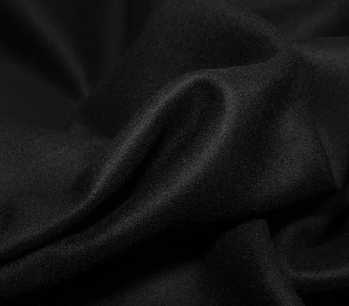 Драп пальтовый двухслойный с кашемиром, цвет черный, 1092214