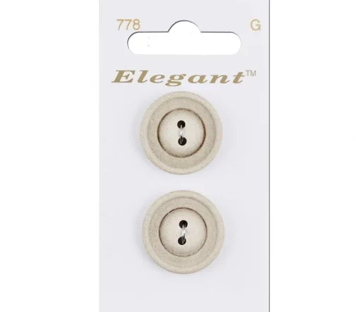 Пуговицы, Elegant, арт. 778 Н, 2 отв., 22 мм, пластик, 2 шт.