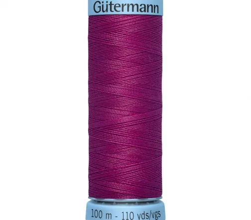 Нить Silk S303 для тонких швов, 100м, 100% шелк, цвет 247 фуксия, Gutermann 744590