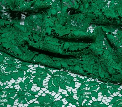 Кружево кордовое "Цветы", цвет зеленый, 6082201