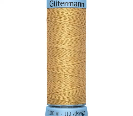 Нить Silk S303 для тонких швов, 100м, 100% шелк, цвет 893 бежево-желтый, Gutermann 744590